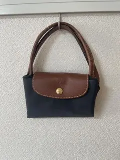 LONGCHAMP ル・プリアージュ トートバッグ ブラック×ブラウン ナイロン