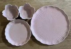 ナチュラルキッチン　桜　食器　ひな祭り　春　細花プレート　浅鉢　小鉢　4点セット