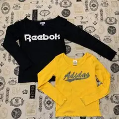 ロンＴ二枚セット、リーボック、アディダス　レディースSサイズ