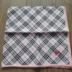 バーバリー　BURBERRY　チェック柄 ハンカチ ピンク