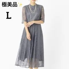 極美品✨小松菜奈着用色違い✨エメ 総レース　ロングワンピース ドレス 結婚式　L