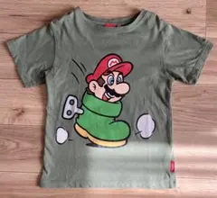 任天堂 ニンテンドー スケート マリオ Tシャツ 半袖 130 グリーン 中古