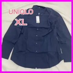 【未使用】 ユニクロ EFCブロード シャツ 長袖 ネイビー