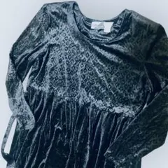 獨一無二‼️黑色天鵝絨長裙 豹紋洋裝 豹紋