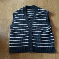ボーダーニットベスト（S）