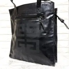 GIVENCHY ジバンシー トートバッグ　ビッグロゴ パテントレザー ブラック