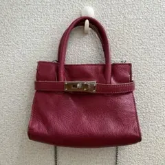 ROBERTA GANDOLFI ワインレッド レザーハンドバッグy2K保存袋有 - メルカリ