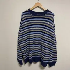 【L253】 GAP ボーダー ウールニット サイズXXL ブルー