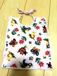 FEILER 花と昆虫刺繍スタイ　ピンク