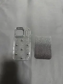 iPhone17 プロ ケース カバー 透明 クリア ハート シルバー 韓国