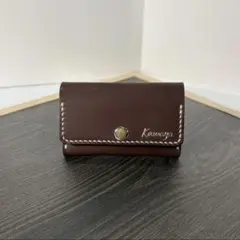 本革 ミニ財布 YKKエクセラ エルバマット ダークチョコ 焦茶 ハンドメイド 本革 ミニ財布 YKKエクセラ エルバマット ダークチョコ 焦茶