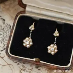 お値下げ♡当時物vintage OLD 可愛らしい金色の犬ピアスセット♡その② 