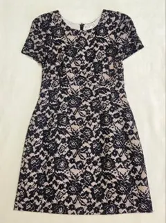【美品】JILLSTUART　花柄レースワンピース　ドレス　黒　ブラック