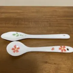 陶器製 花と葉模様 スプーンセット