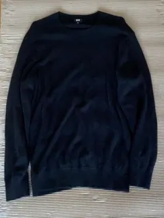 ユニクロ カシミヤクルーネックセーター ブラック XL