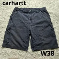 Carhartt ペインター ショートパンツ 34 ブラック 革パッチ ダック地