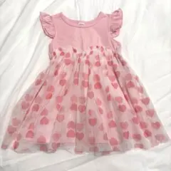 チュールワンピース　ハート　90