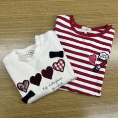 期間限定出品！【中古】赤白ストライプ長袖カットソー85cm