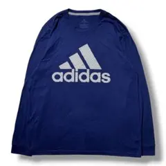 F1833　【即購入OK】　adidas　ロンT　サイズL　ネイビー