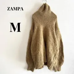 【ZAMPA ザンパ】 タートルネックニット セーター 茶色 M ゆったり 秋冬