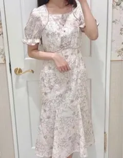 evelyn エブリン 花柄ロングワンピース マーメイドワンピース