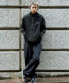 [OPTSTUFF] TRACK JACKET (BLACK) XL