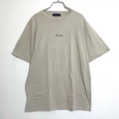 バックナンバー【M】半袖Tシャツ ベージュ系 ロゴプリント シンプル カジュアルのサムネイル