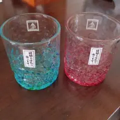 琉球ガラス ロックグラス 沖縄土産 ホタル珊瑚グラス 2個セット
