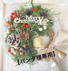 【パンダ様専用】グリーン香るクリスマスリース˚✧小さなハーフリースver.