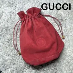 GUCCI グッチ 巾着ポーチ 小物入れ スエード 赤のサムネイル