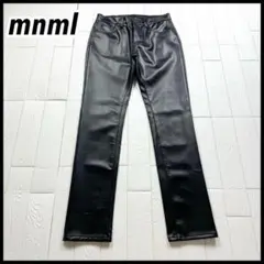 【極美品】MNML ミニマル フェイクレザーパンツ ストリート 34 黒