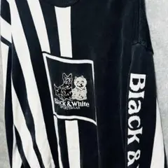 Black & White ニット　セーター　刺繍ロゴ