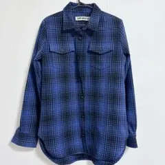 OFF-WHITE オフホワイト スプレープリント ウール混 長袖チェック