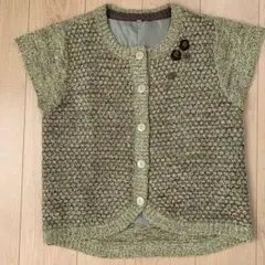 緑系 ニットベスト 裏地付き