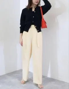 SLOBE IENA ベルテッドカラーパンツ　38のサムネイル