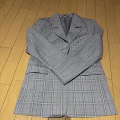 グレー チェック柄 テーラードジャケット