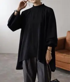 BONJOUR SAGAN オーバードレープブラウス　　ブラック