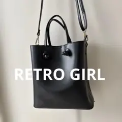 RETRO GIRLブラックトートバッグのサムネイル