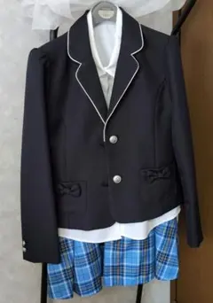 ネイビー ジャケット チェック柄スカート