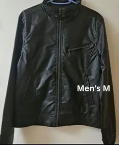 Men's 合成皮革 ブラック シングルライダースジャケット 未使用