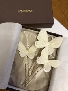 orgablanca KAPULIカプリピン 蝶 バタフライ ヘアピン おしゃれ花嫁様ウエディングアクセサリー＆ドレスレンタル