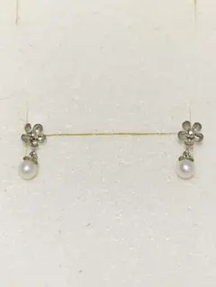 最終お値下げ　花モチーフ K14WGパールピアス