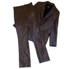 ZARA ジャケットスーツストレートパンツ スリット セットアップブラウン M
