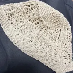 タグ付未使用品★透かし編み バケットハット アイボリー