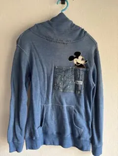 ミッキーマウス刺繍ハイネックパーカー