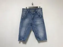 本物エイチアンドエムH&Mコットンダメージ加工デニムハーフショートパンツメンズS