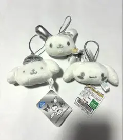 サンリオ　シルバーフェイスマスコット　ポムポムプリン　シナモロール　ウサハナ