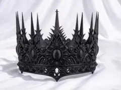 ゴシック調 ブラック ティアラ 王冠 コスプレ 撮影用FDM 3Dプリント