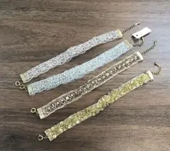 ビーズ装飾調整可能チョーカー4点セット