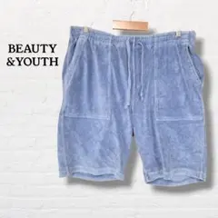 BEAUTY & YOUTH☆パイル ショートパンツ【XL】ブルー